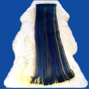 NWT Bealls Unisex Brown/Blue Scarf w/Fringe